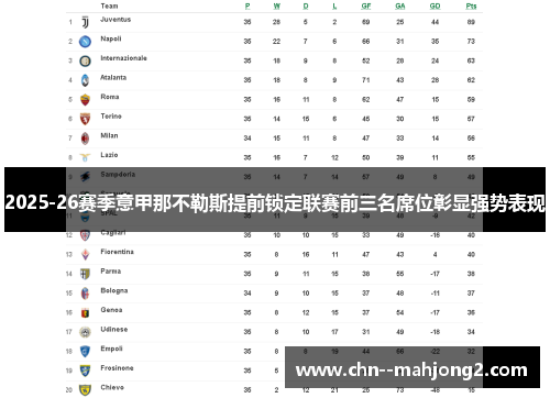 2025-26赛季意甲那不勒斯提前锁定联赛前三名席位彰显强势表现 2025-26赛季意甲那不勒斯提前锁定联赛前三名席位彰显强势表现