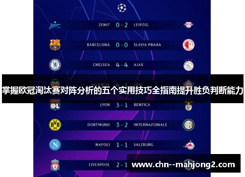 掌握欧冠淘汰赛对阵分析的五个实用技巧全指南提升胜负判断能力